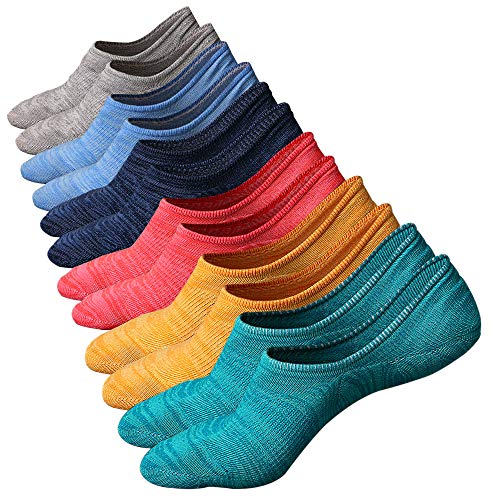 Ueither Calcetines de hombre antideslizantes de algodón de corte bajo (Tamaño: 38-44, Color 3 (6 pares))