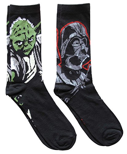 Star Wars Darth Vader Yoda Casual Crew Sock Set Pack of 2