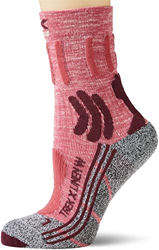 X-Socks Trek X Linen Woman Socks Calcetines De Senderismo Trekking Mujer Socks Calcetines, Unisex adulto, Vintage Red Melange / Grey Melange, 37/38