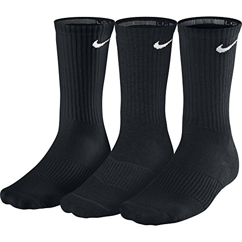Nike Cushion Crew - Calcetines, Unisex adulto, Negro / Blanco (Black / White), S, 3 unidades