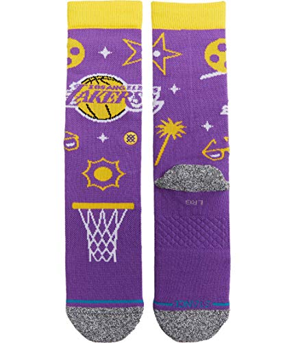 Stance Lakers Landmark Socken Calcetines, Unisex Adulto, Amarillo, Large