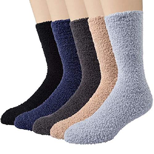 Justay 5 Pares de Zapatillas Calcetines Mullidos para Hombre de Alta Elasticidad para Invierno y para La Cama, Supercálidos