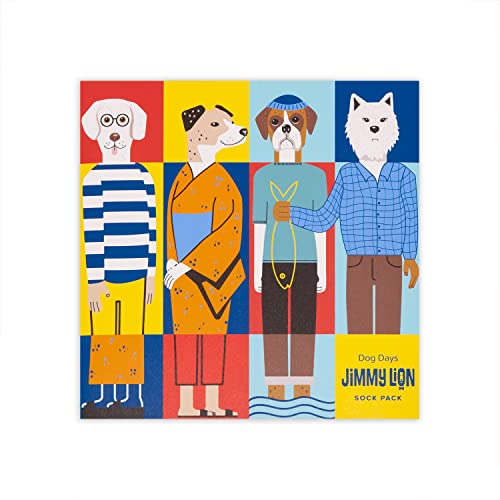 Jimmy Lion Packs de Calcetines Dog Days Pack para Hombre y Mujer Talla 36-40. Media Caña en algodón peinado.